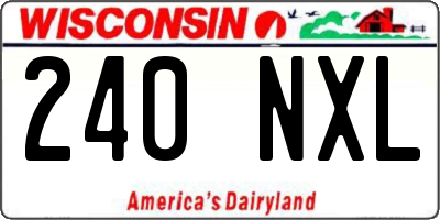 WI license plate 240NXL