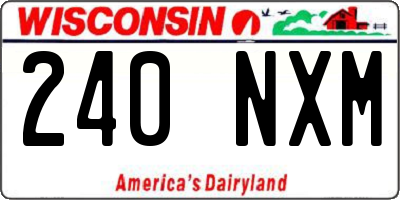 WI license plate 240NXM
