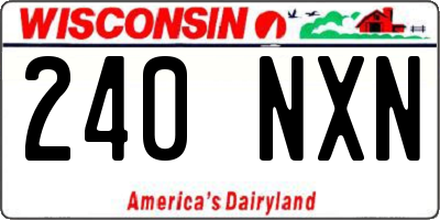 WI license plate 240NXN