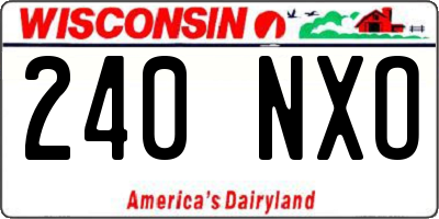 WI license plate 240NXO