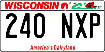 WI license plate 240NXP