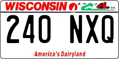 WI license plate 240NXQ