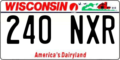WI license plate 240NXR