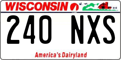 WI license plate 240NXS