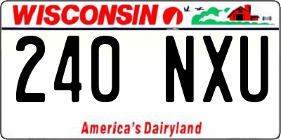WI license plate 240NXU