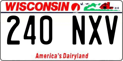 WI license plate 240NXV