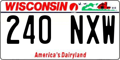 WI license plate 240NXW