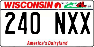 WI license plate 240NXX