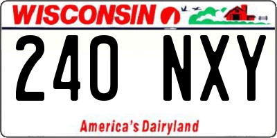 WI license plate 240NXY