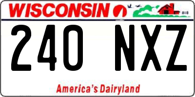 WI license plate 240NXZ
