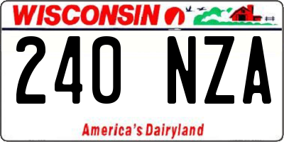 WI license plate 240NZA