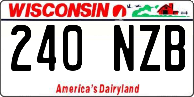 WI license plate 240NZB