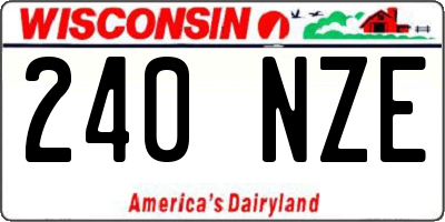WI license plate 240NZE