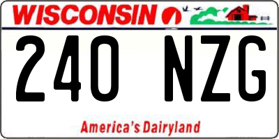 WI license plate 240NZG