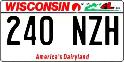 WI license plate 240NZH