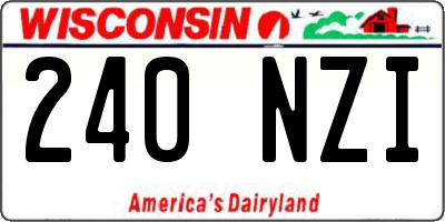 WI license plate 240NZI