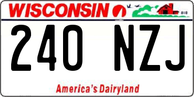 WI license plate 240NZJ