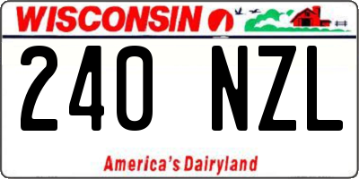 WI license plate 240NZL