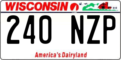 WI license plate 240NZP