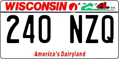 WI license plate 240NZQ