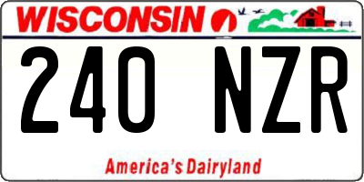 WI license plate 240NZR