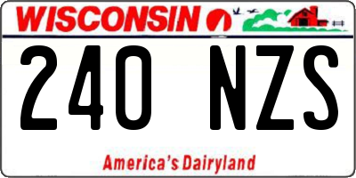 WI license plate 240NZS