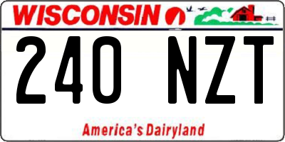 WI license plate 240NZT