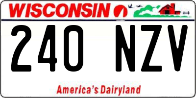 WI license plate 240NZV