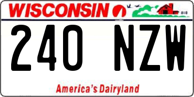 WI license plate 240NZW