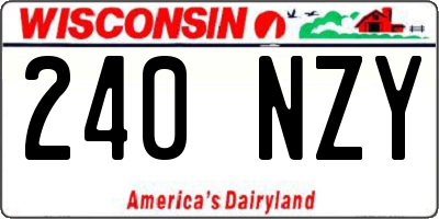WI license plate 240NZY