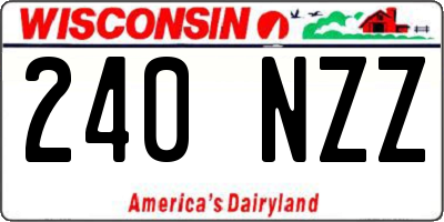 WI license plate 240NZZ