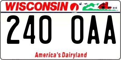 WI license plate 240OAA