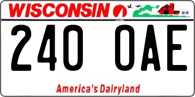 WI license plate 240OAE