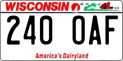 WI license plate 240OAF