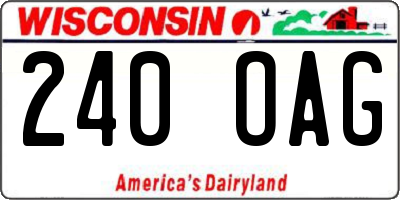 WI license plate 240OAG