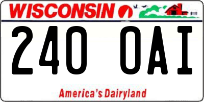 WI license plate 240OAI