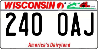 WI license plate 240OAJ