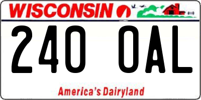 WI license plate 240OAL