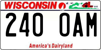 WI license plate 240OAM