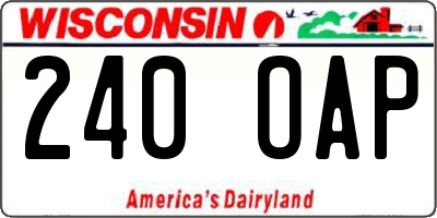 WI license plate 240OAP