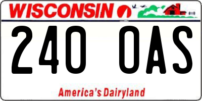 WI license plate 240OAS