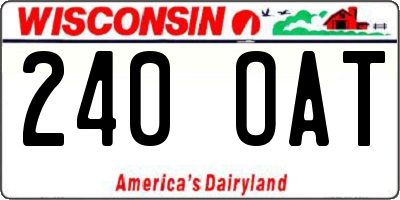 WI license plate 240OAT