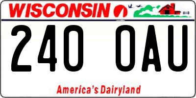 WI license plate 240OAU