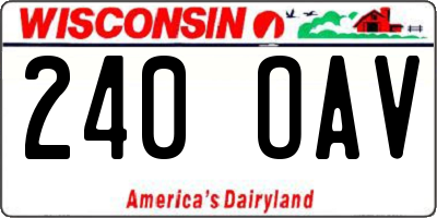 WI license plate 240OAV