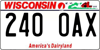 WI license plate 240OAX