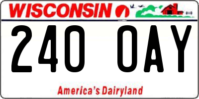 WI license plate 240OAY