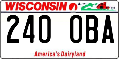 WI license plate 240OBA