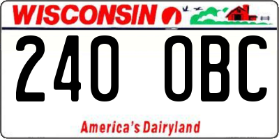 WI license plate 240OBC