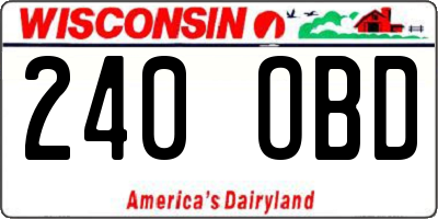 WI license plate 240OBD