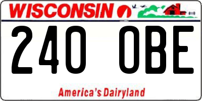WI license plate 240OBE